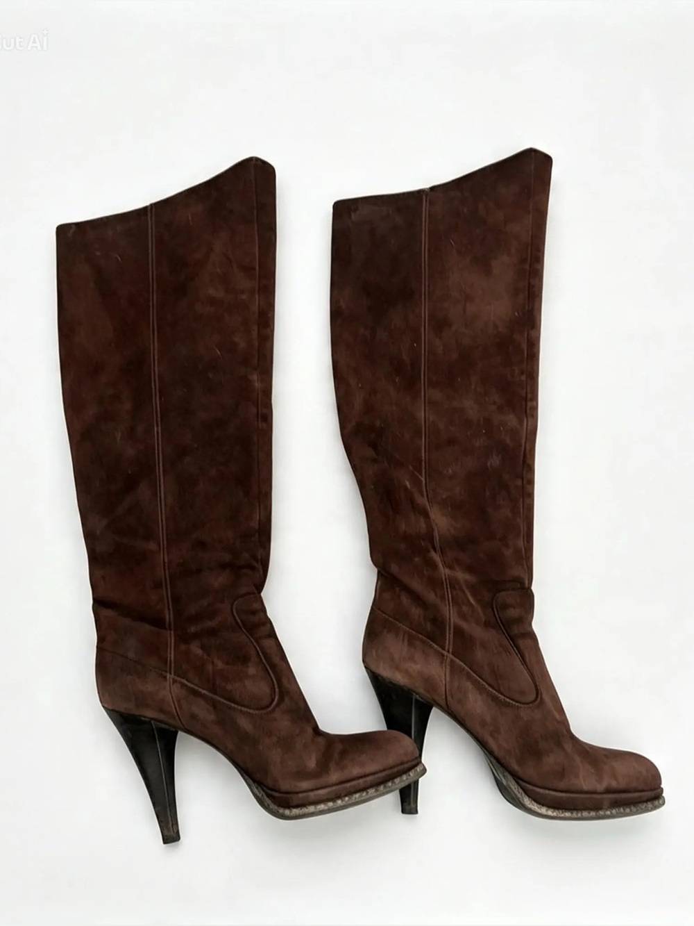 Vintage 70s Over the Knee Chocolate Brown Suede Boots Size 39 ARNOLD CHURGIN